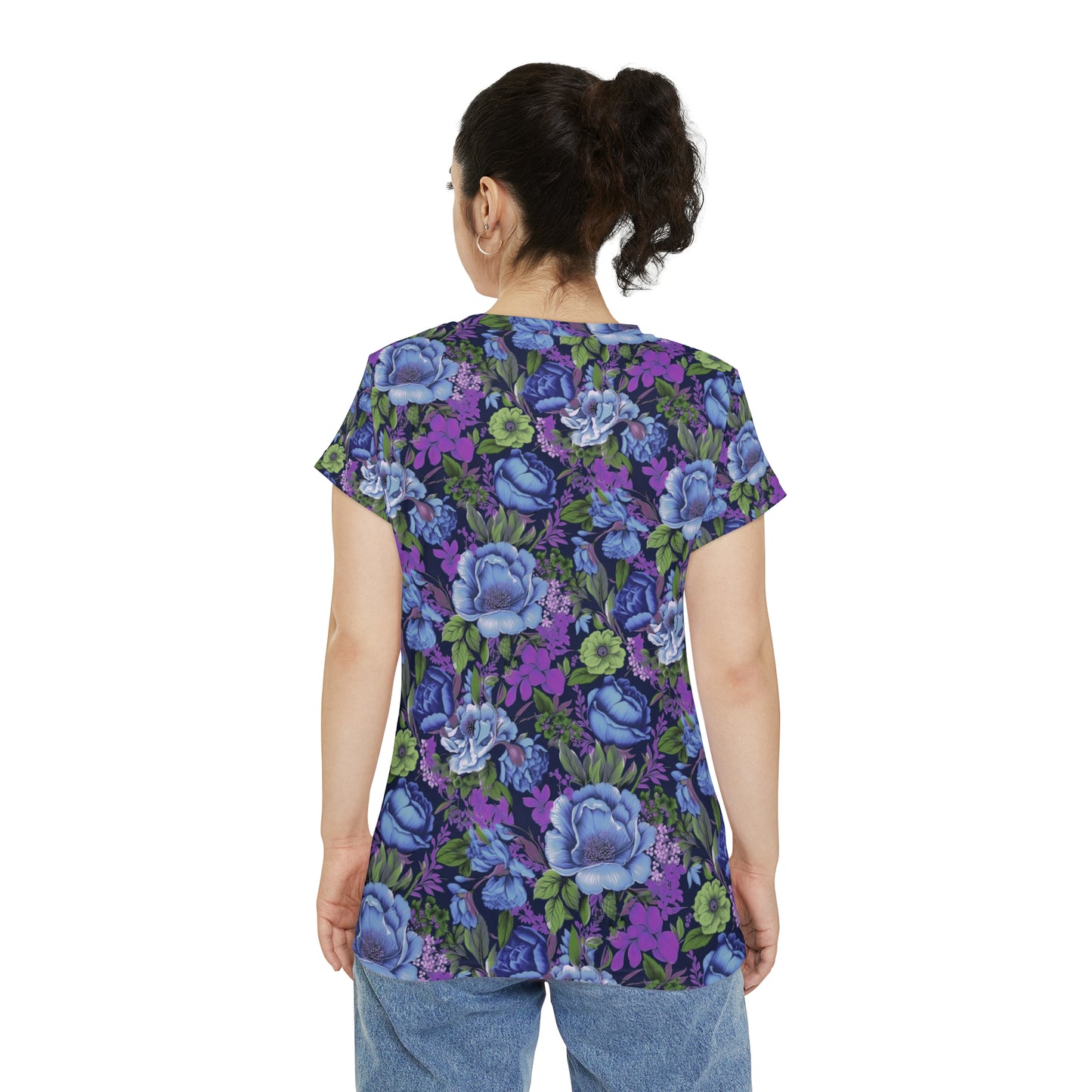 Purple & Denim Floral Go Everywhere Crew Neck T-Shirt