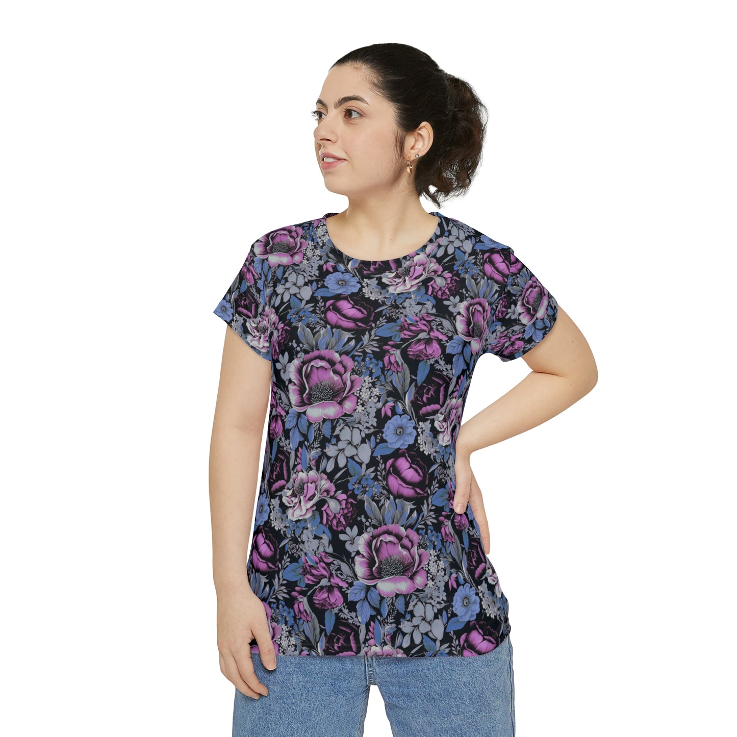 Pink & Denim Floral Go Everywhere Crew Neck T-Shirt