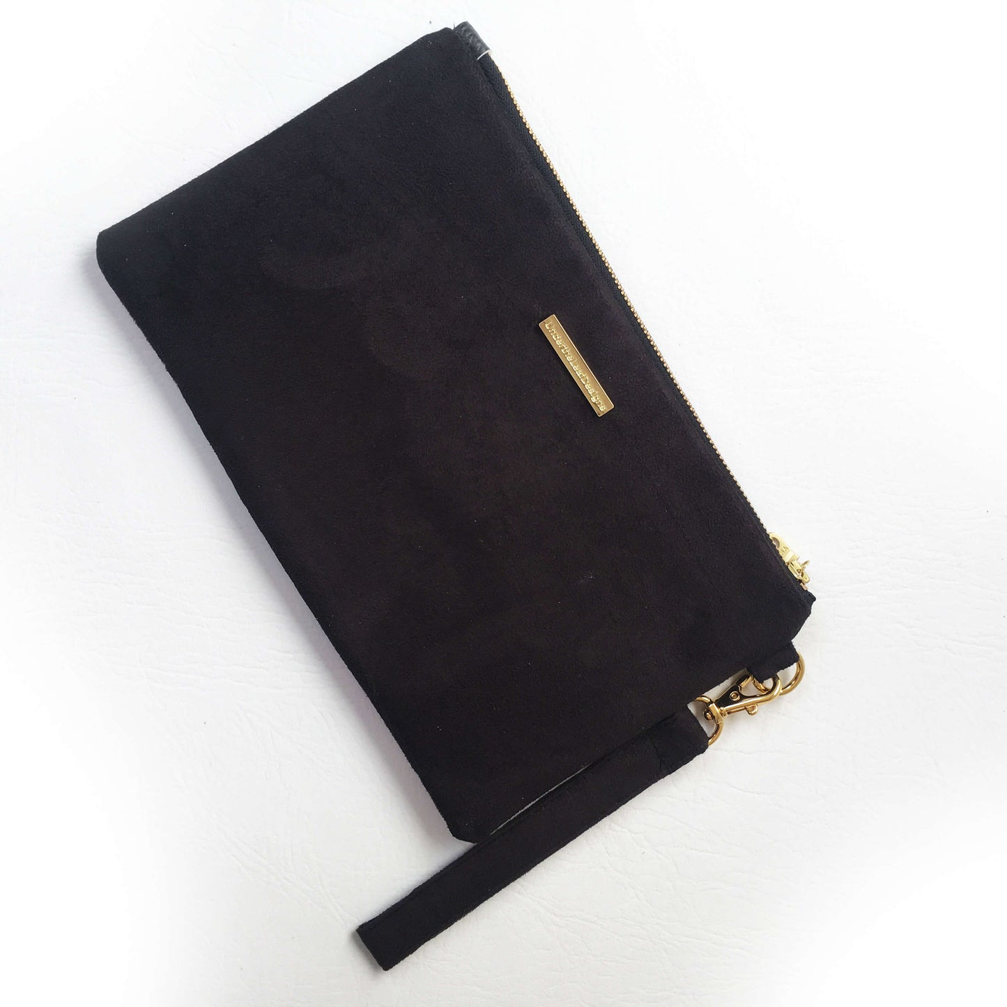 Scroll Rose Wristlet - vegan leather/suede - UndertheLeafDesigns.com