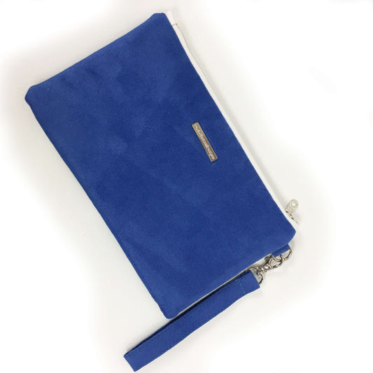 Lilacs on White Wristlet - VeganLeather/Suede - UndertheLeafDesigns.com
