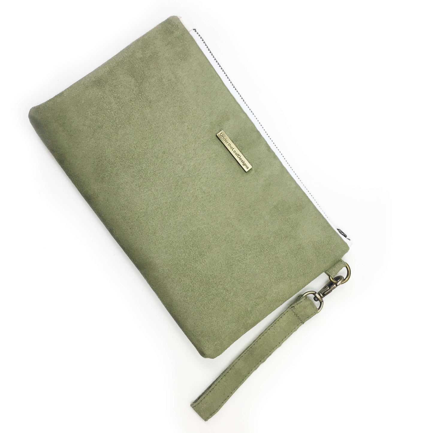 Mum Floral Wristlet - vegan leather/suede - UndertheLeafDesigns.com