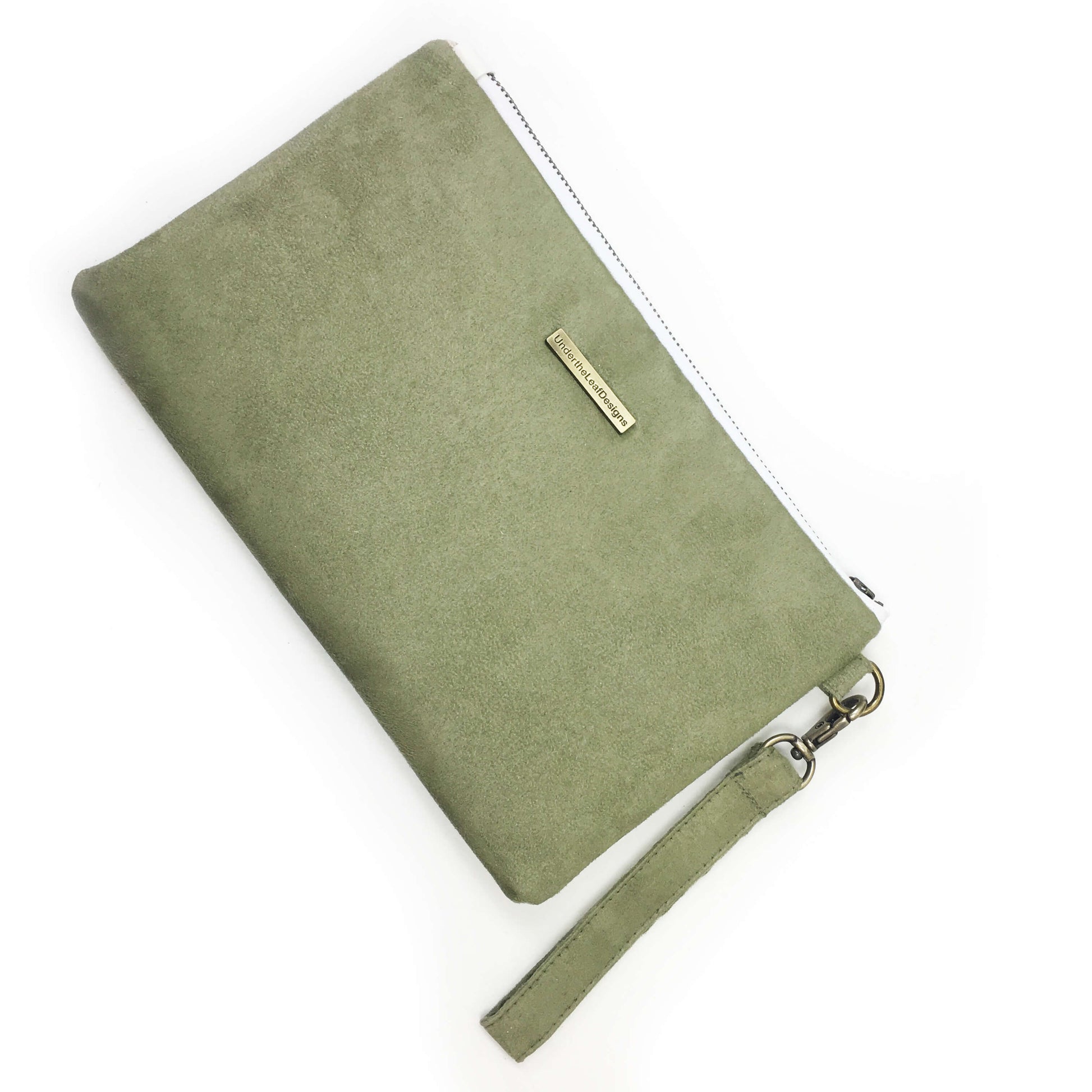 Mum Floral Wristlet - vegan leather/suede - UndertheLeafDesigns.com