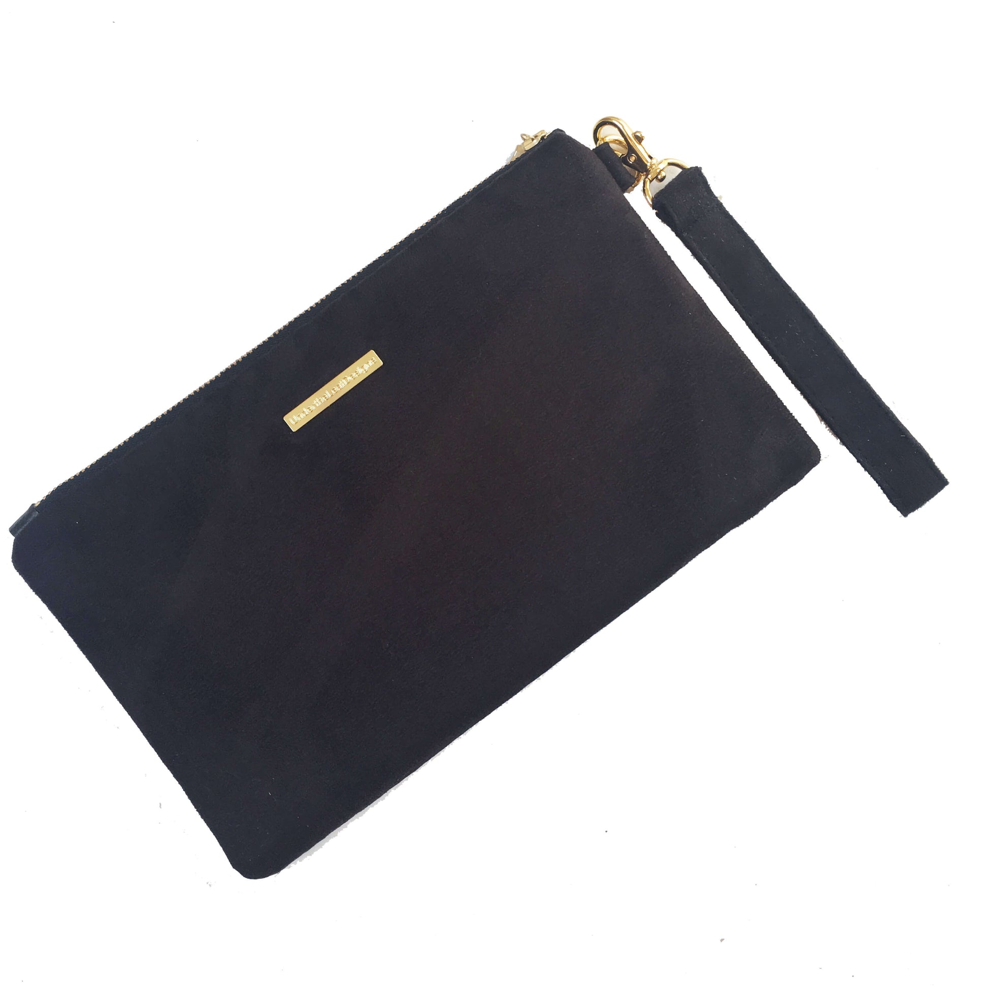 Magenta Watercolor Peony Wristlet - vegan leather/suede - UndertheLeafDesigns.com