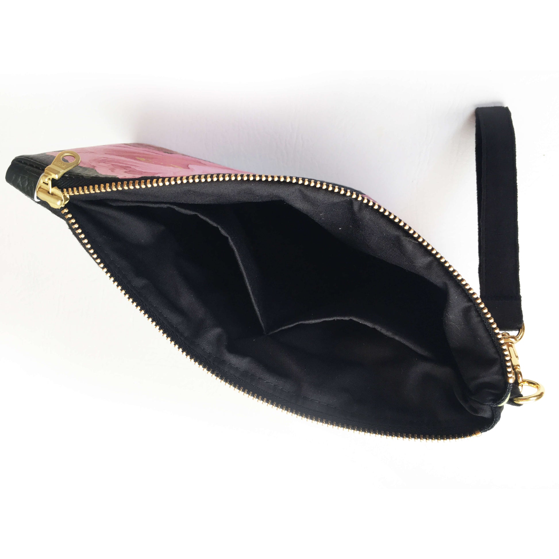 Scroll Rose Wristlet - vegan leather/suede - UndertheLeafDesigns.com