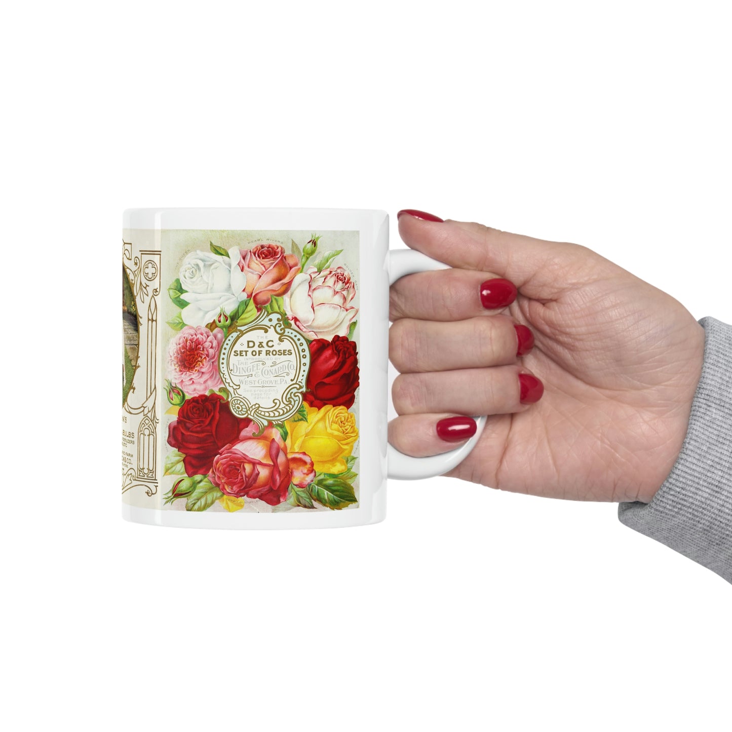 Antique vintage seed packet roses Ceramic Mug 11oz