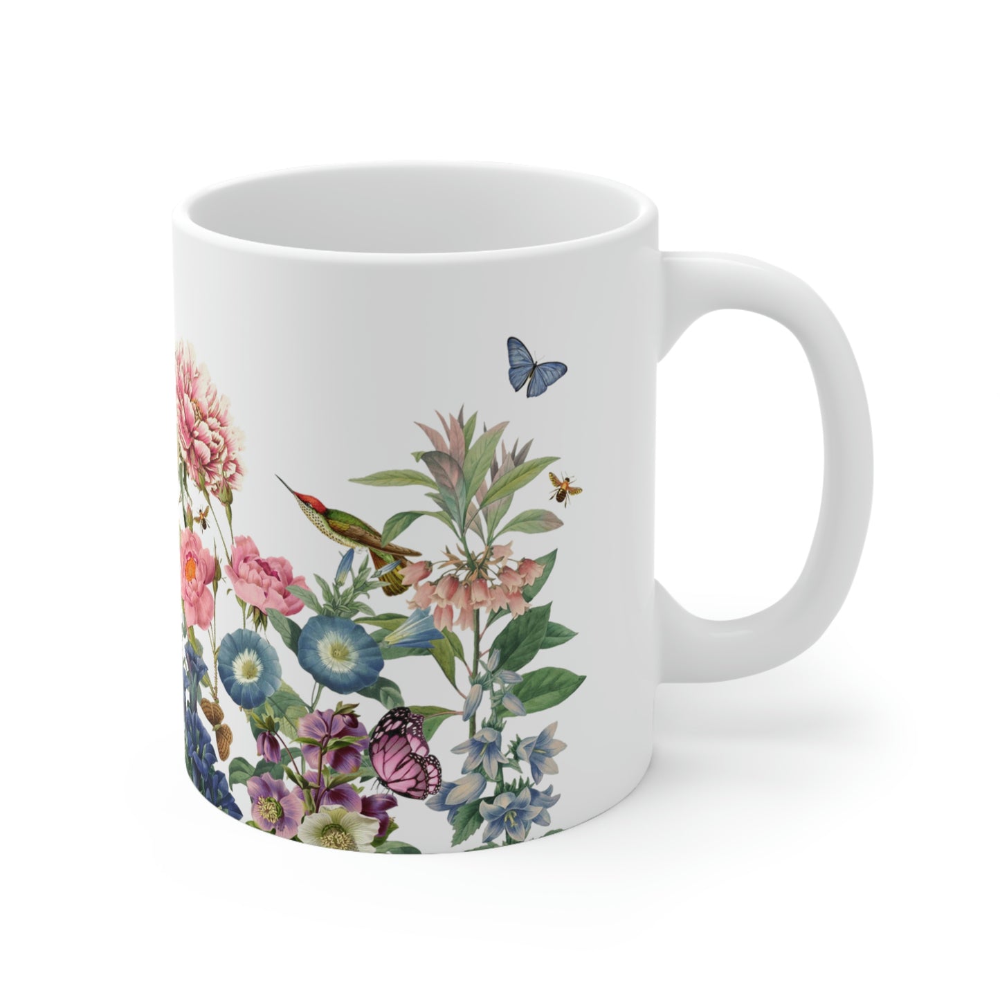 All Flowers, Birds, Butterflies, Bees Ceramic Mug 11oz
