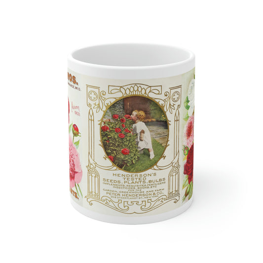 Antique vintage seed packet roses Ceramic Mug 11oz
