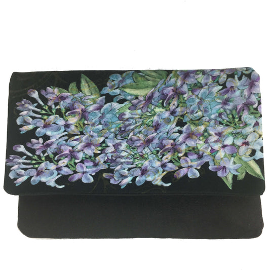 Lilac Clutch/Crossbody/Shoulder Bag in Velvet/VeganSuede - UndertheLeafDesigns.com