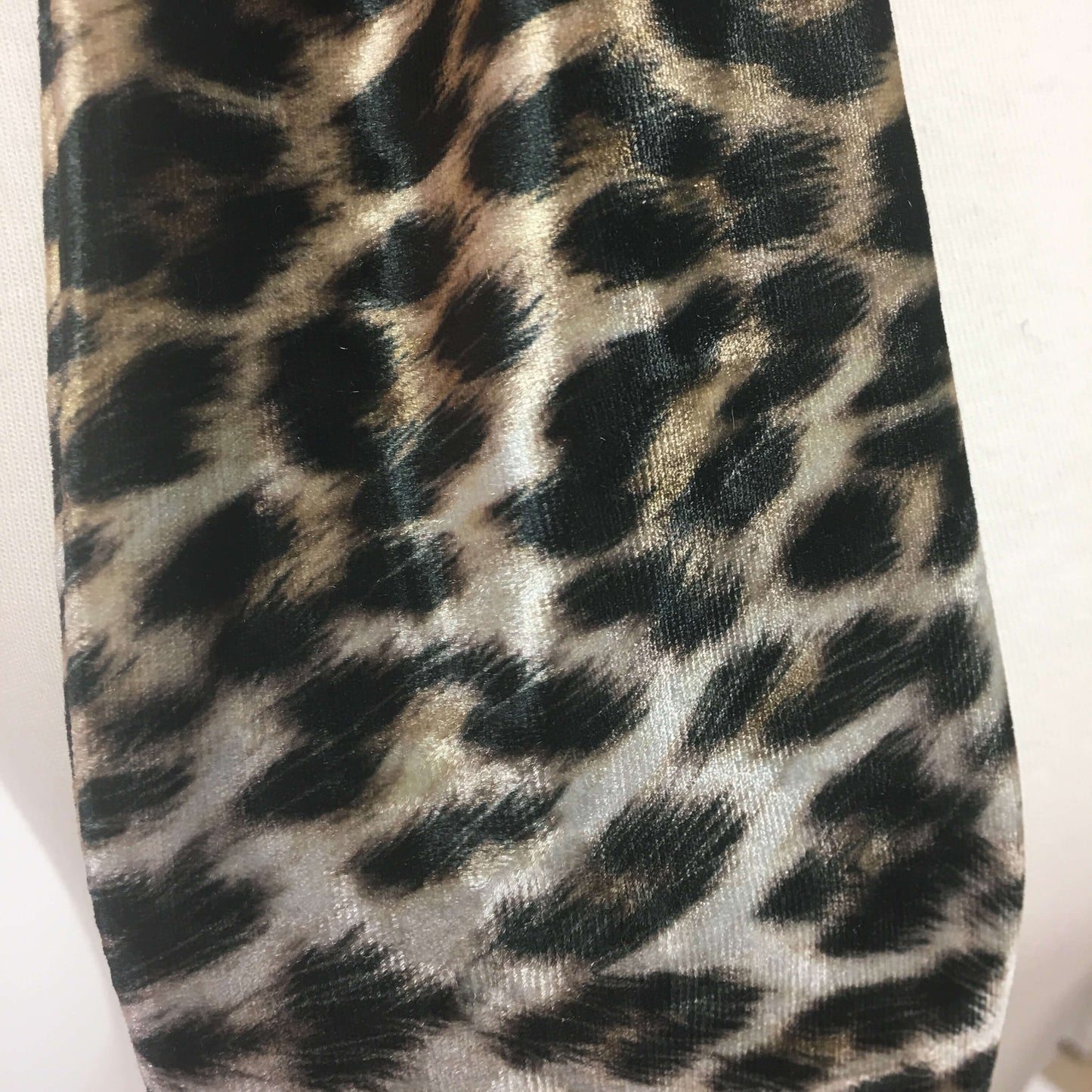 Black and Camel Leopard Scarf - All season velour - UndertheLeafDesigns.com