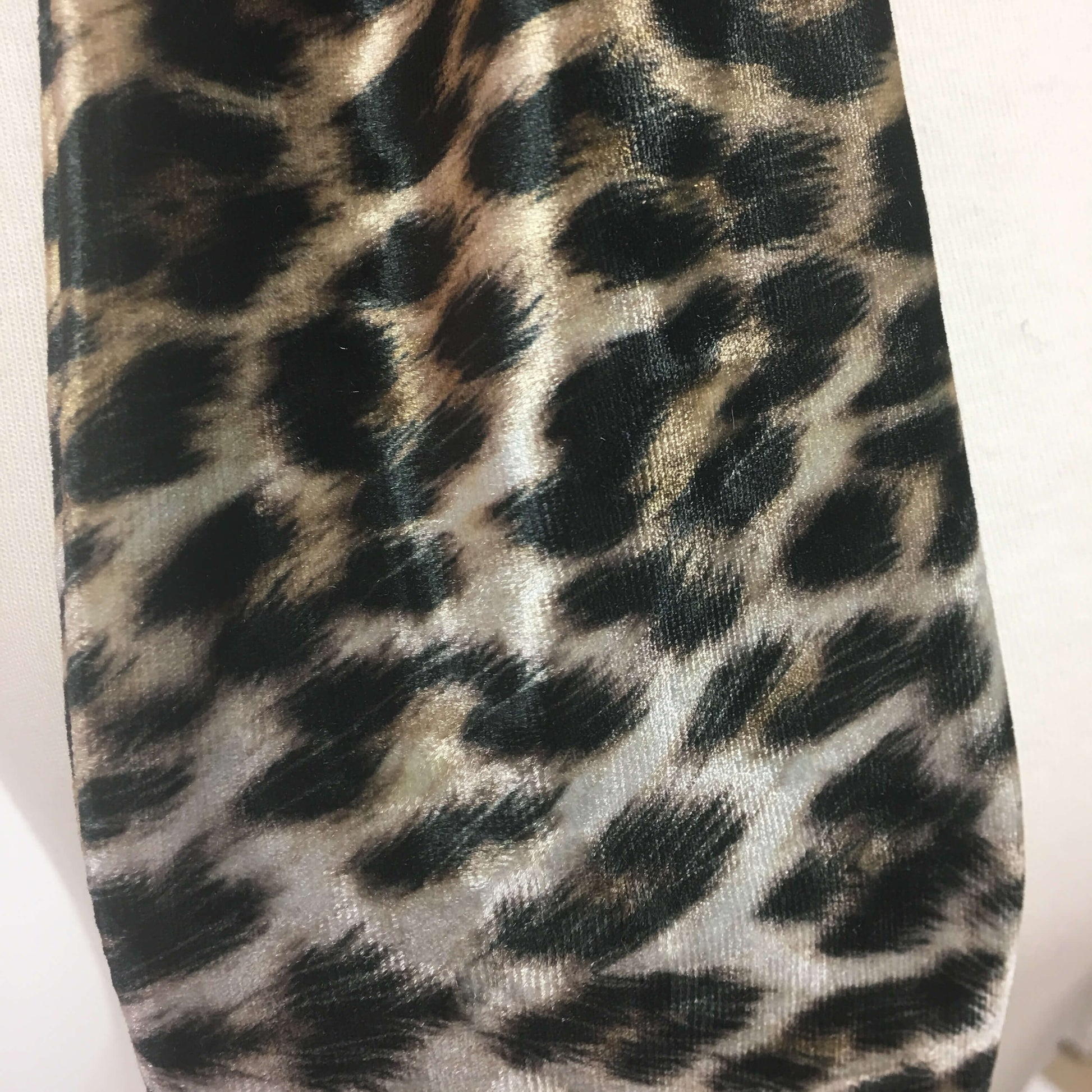 Black and Camel Leopard Scarf - All season velour - UndertheLeafDesigns.com