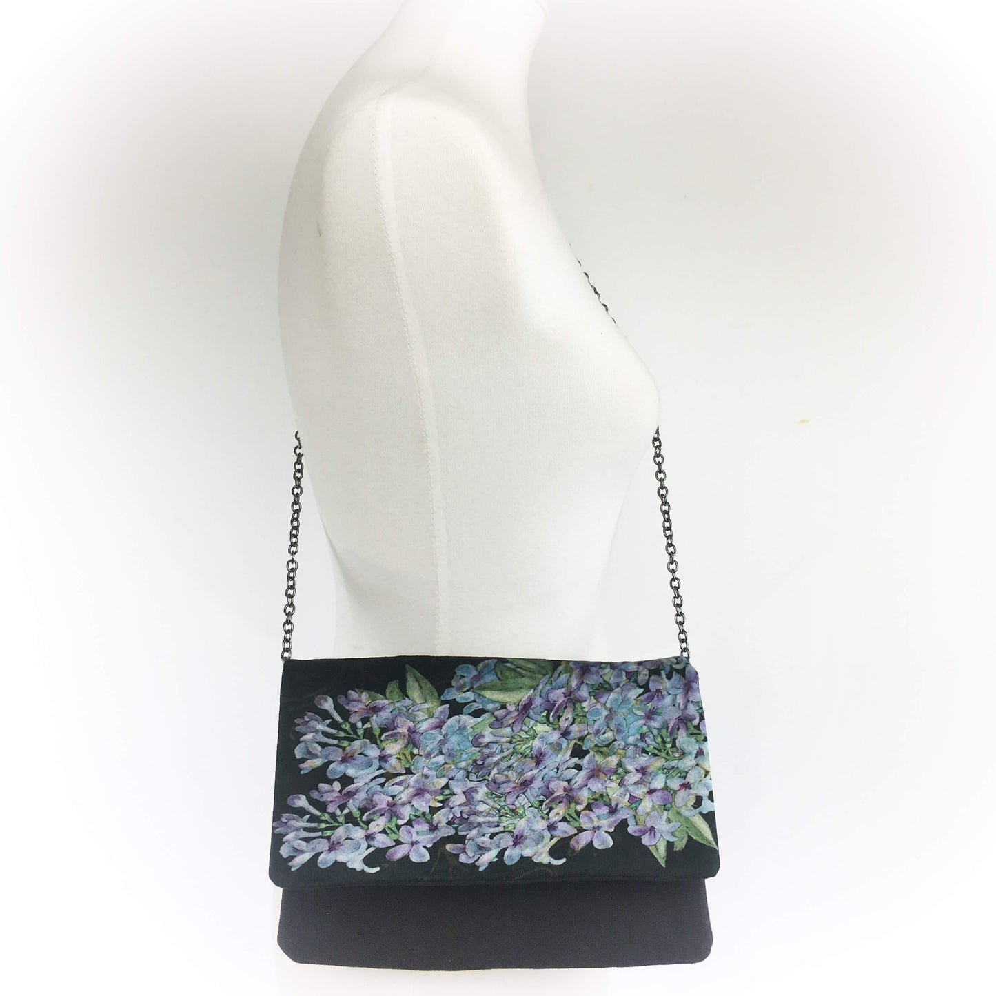 Lilac Clutch/Crossbody/Shoulder Bag in Velvet/VeganSuede - UndertheLeafDesigns.com