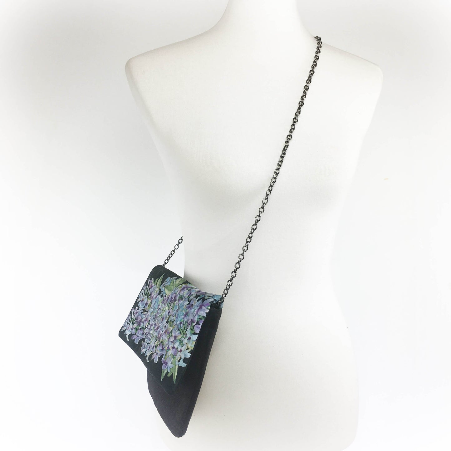 Lilac Clutch/Crossbody/Shoulder Bag in Velvet/VeganSuede - UndertheLeafDesigns.com