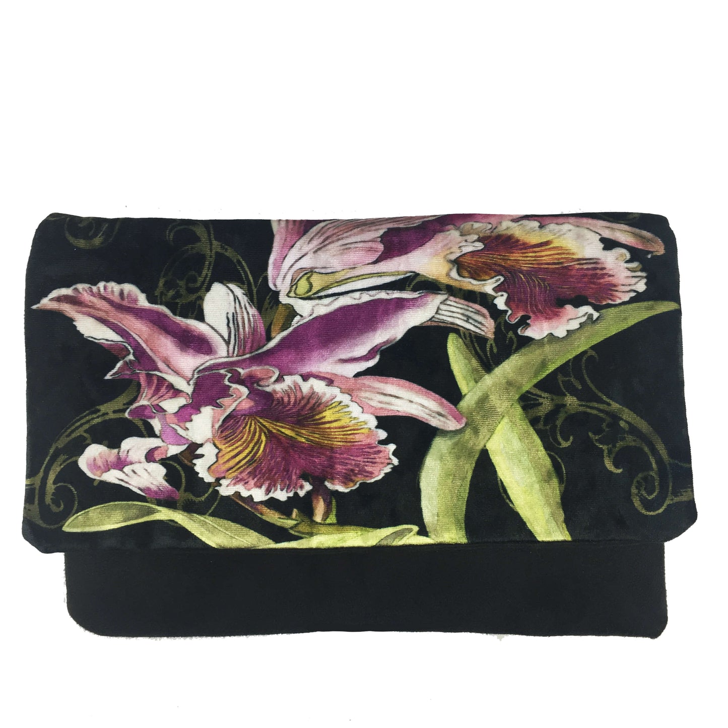 Orchid Clutch/Crossbody/Shoulder Artisan Handbag in Velvet/VeganSuede - UndertheLeafDesigns.com