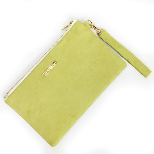 Spring Watercolor Floral wristlet - vegan leather/suede - UndertheLeafDesigns.com