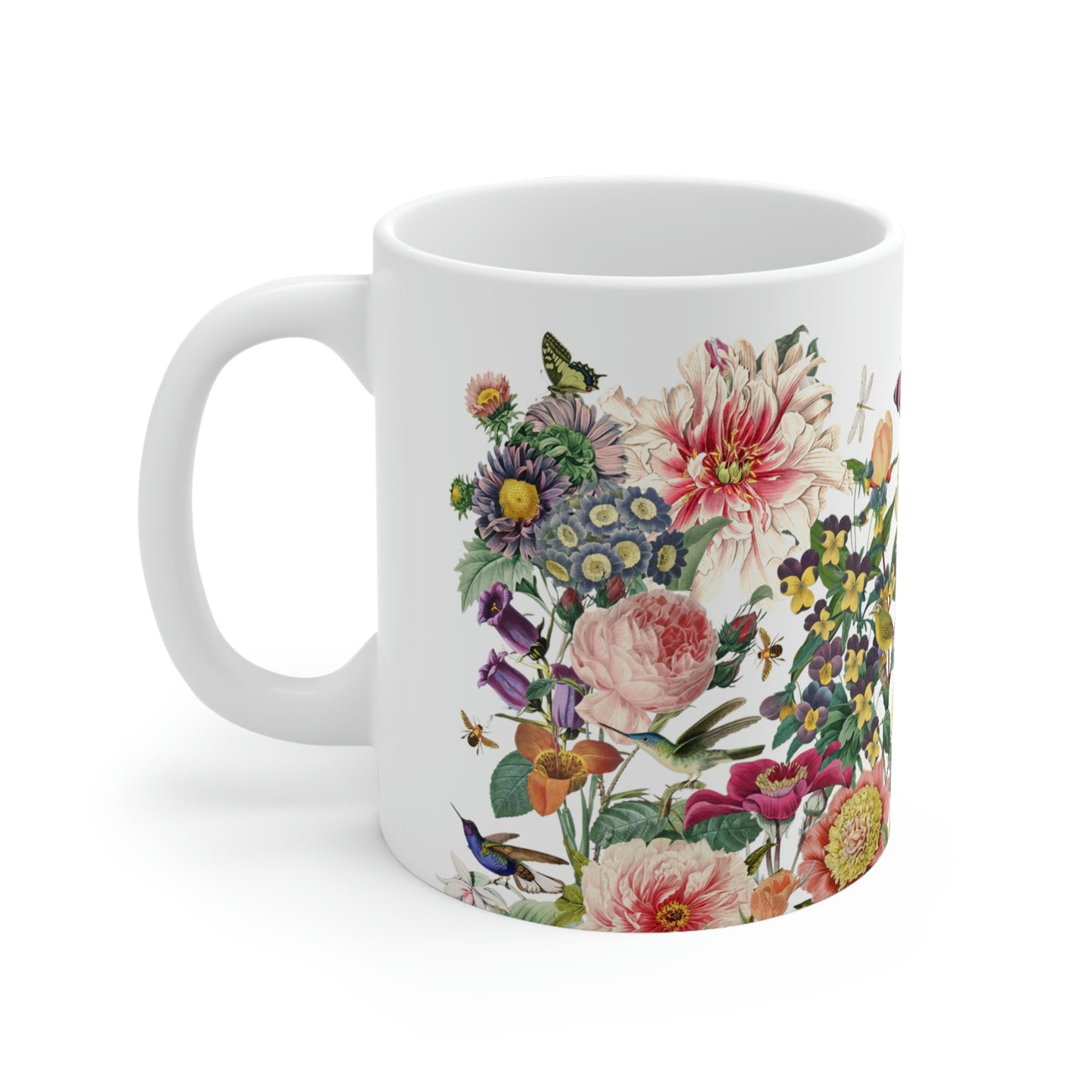 All Flowers, Birds, Butterflies, Bees Ceramic Mug 11oz