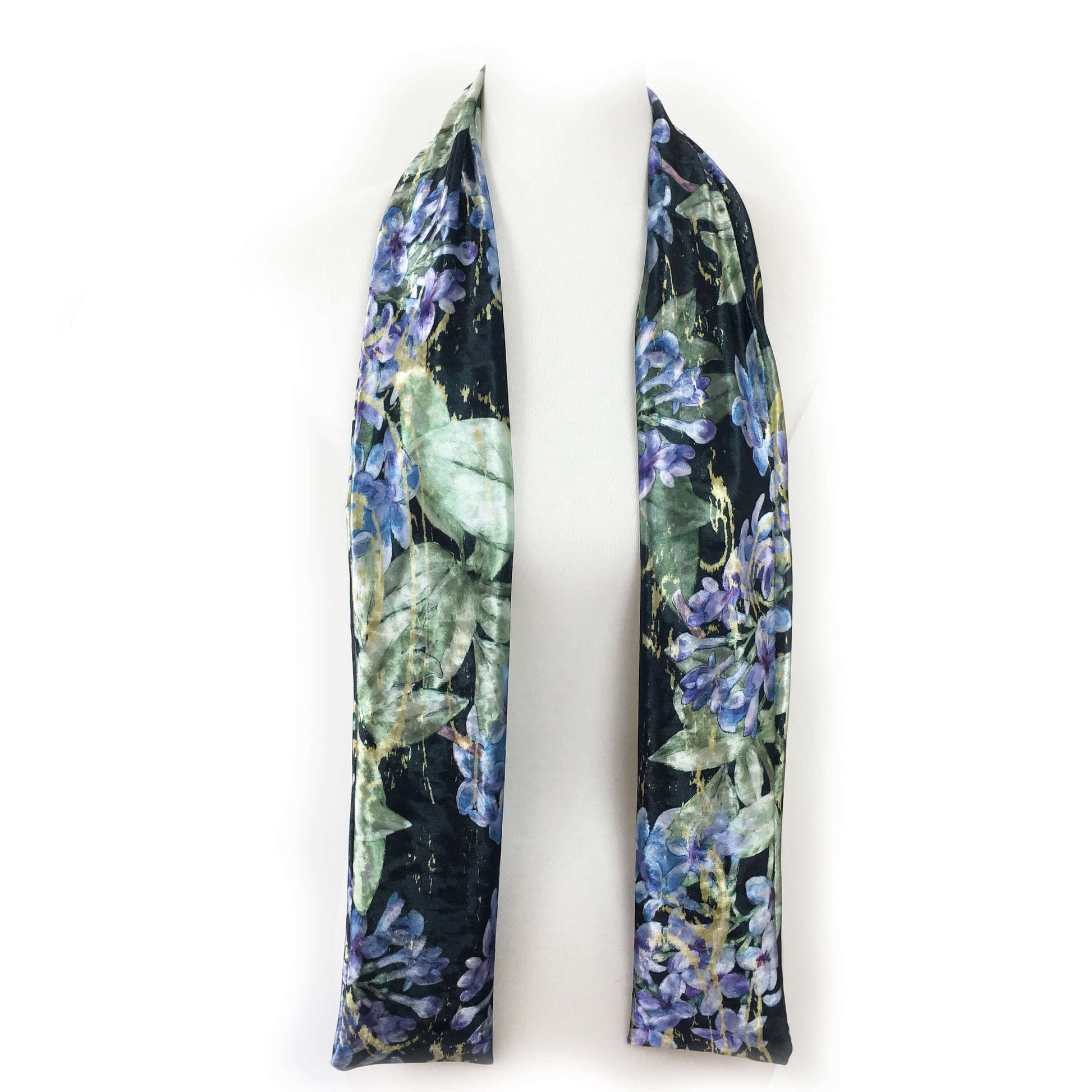 Lilacs Velour Scarf, Womans Scarf, All season, Luminous Scarf, hand painted scarf, artist scarf, Wear all day or evening