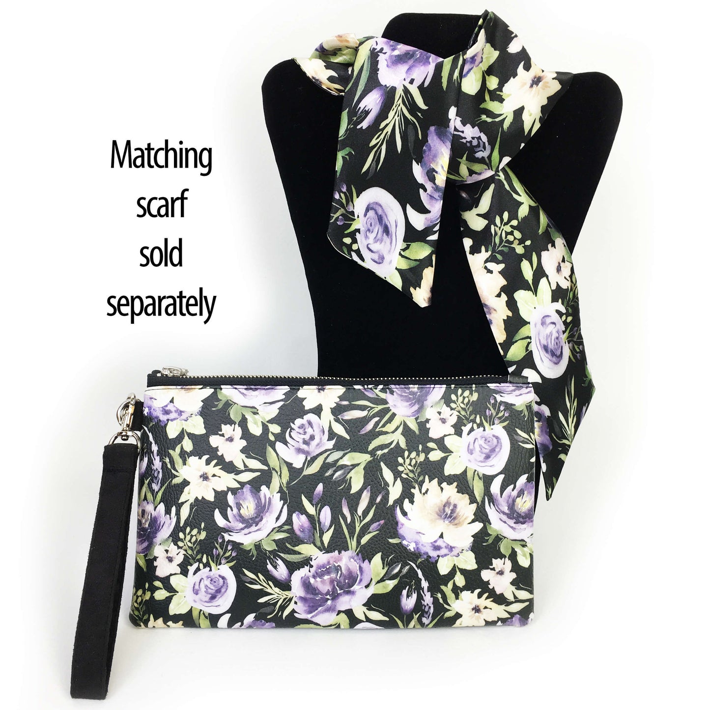 Mixed Watercolor Vegan Leather Wristlet, Clutch,Ladies handbag,Botanical handbag,Flower handbag, hand painted bag, Floral clutch,madeinUSA