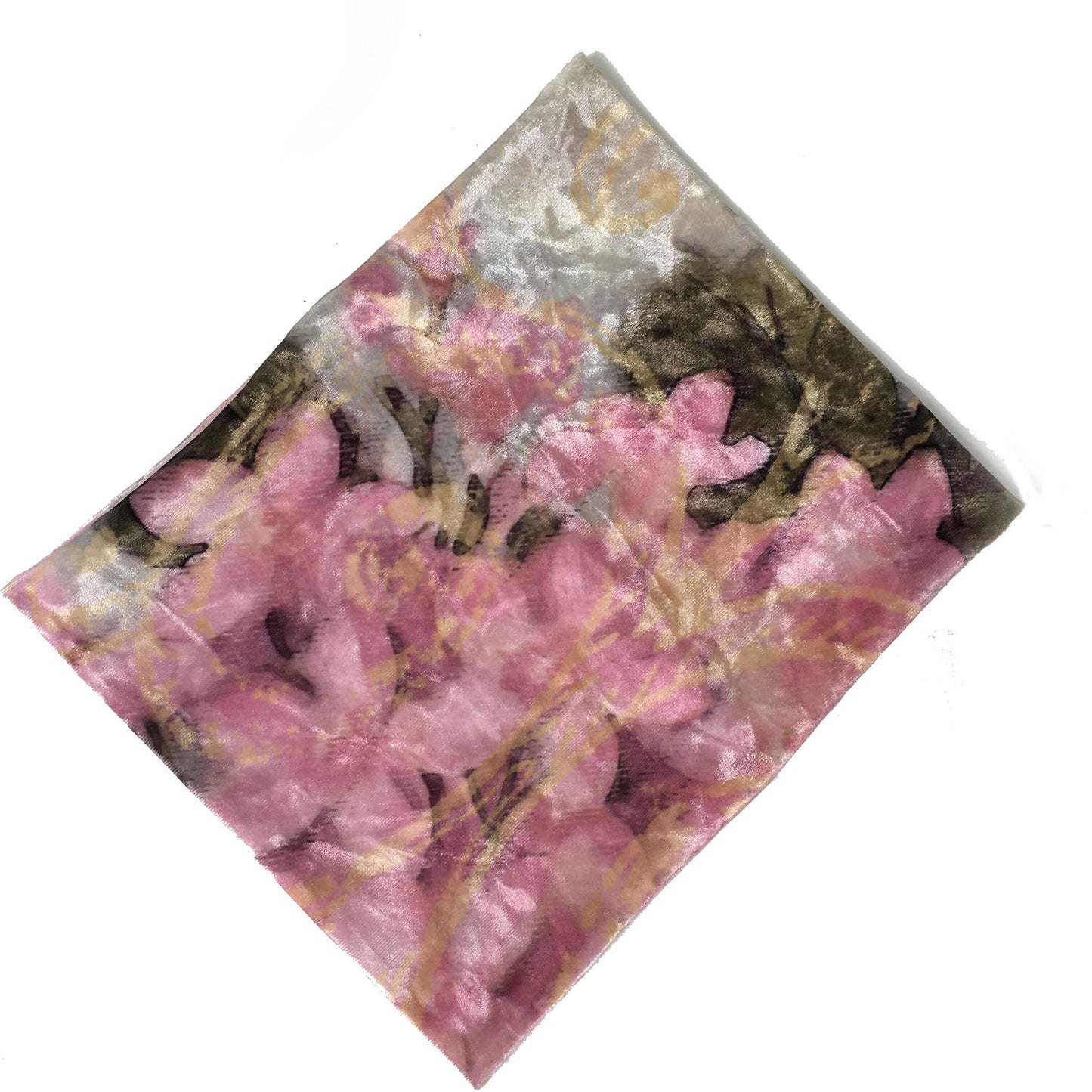 Pink Hydrangea, Versatile Scarf, Headband, HatBand, Neck Warmer, Ladies Scarf, Velour Scarf, Designer Gaiter, Handpainted and printed