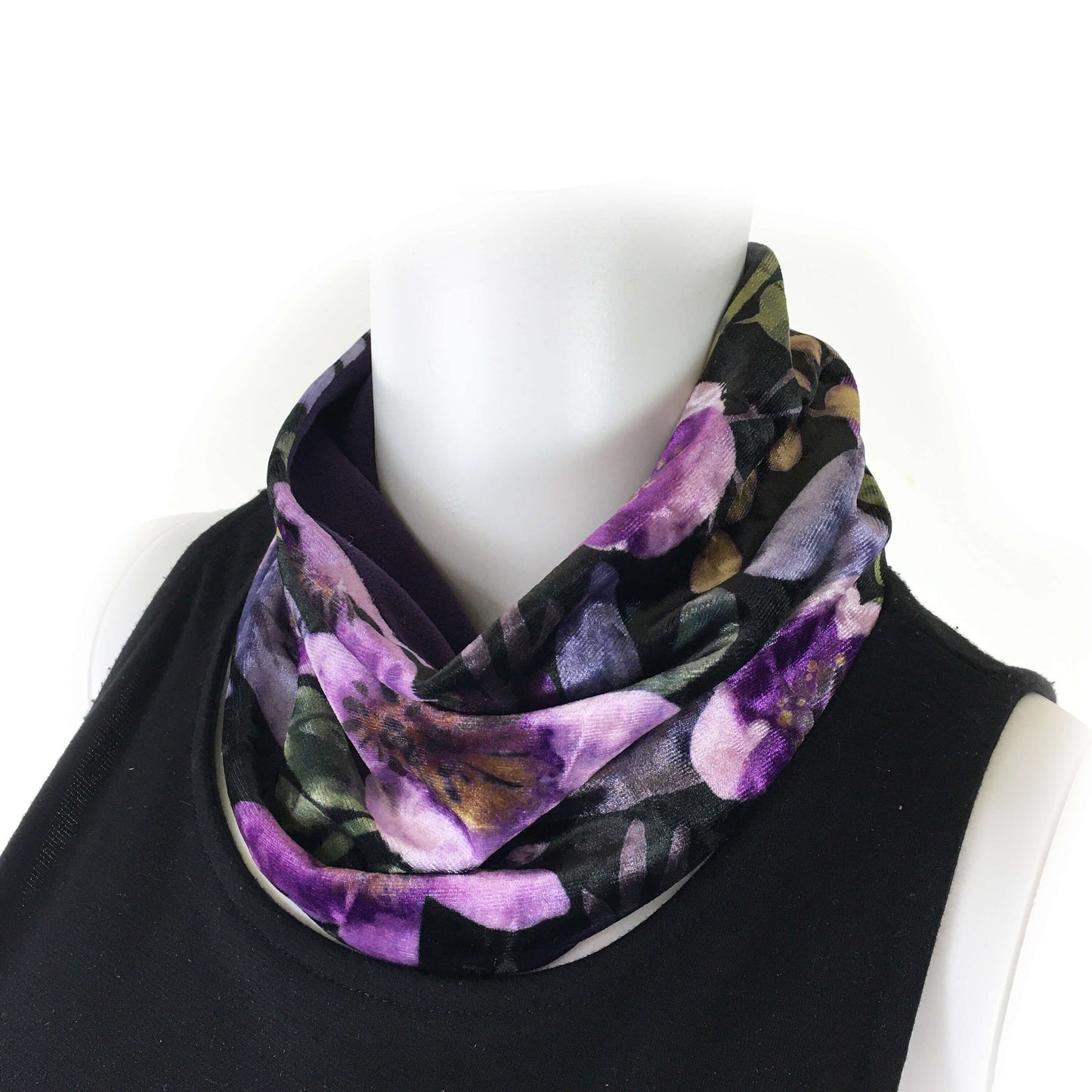 Modern Watercolor, Versatile Scarf, Headband, HatBand, Neck Warmer, Ladies Scarf, Velour Scarf, Designer Gaiter,Velour/Silky Soft Knit