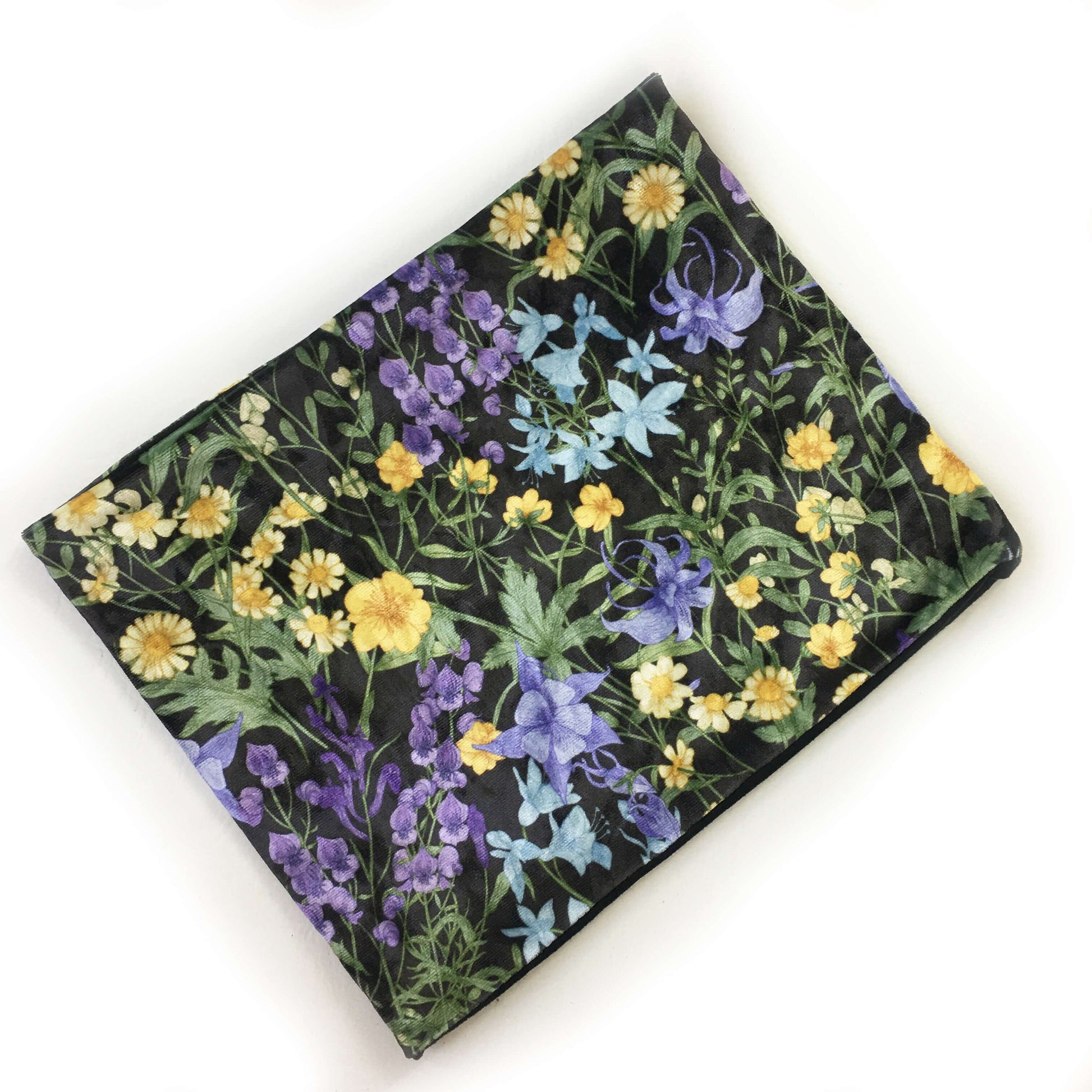 Wildflowers, Womans Versatile Scarf, Headband, HatBand, Neck Warmer, Washable, Ladies Scarf, Velour Scarf, Designer Gaiter, Velour