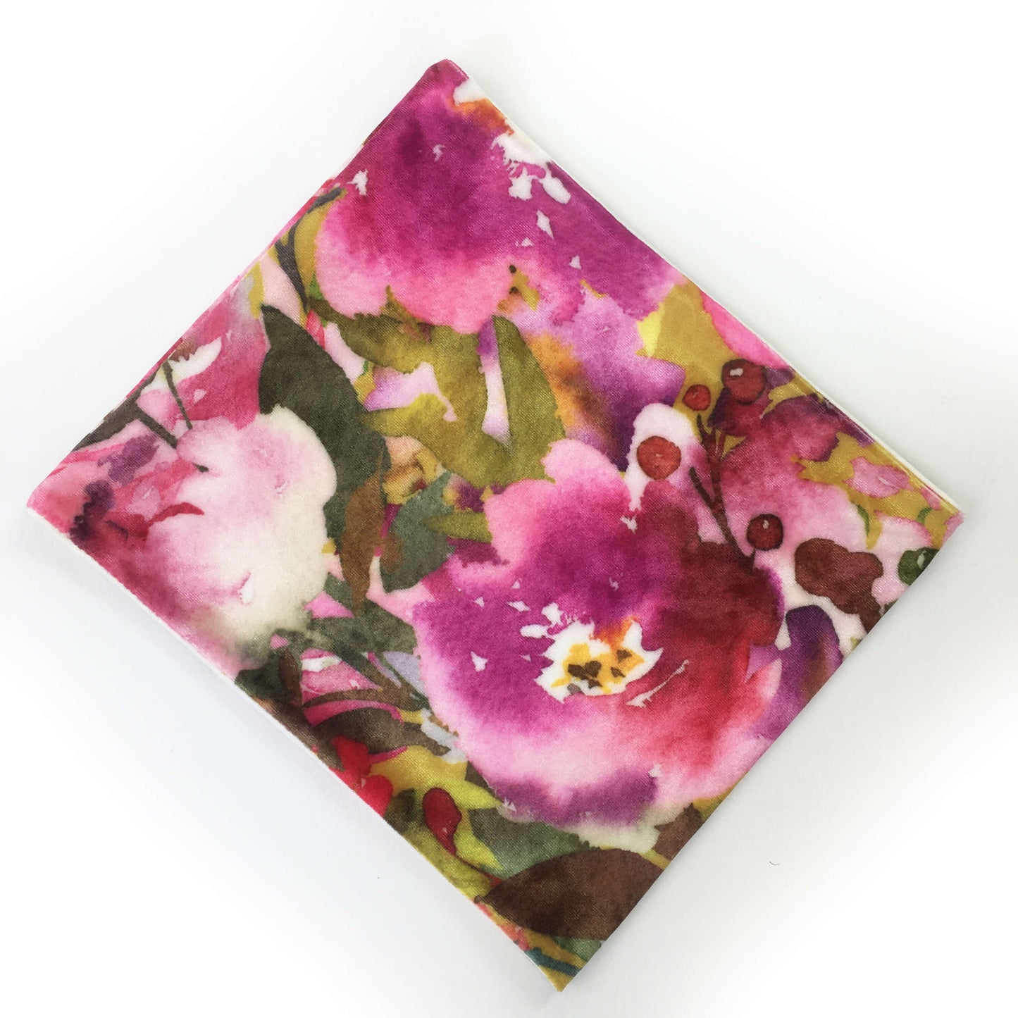 Fuschia Floral Scarf, Versatile Scarf, Headband, HatBand, Neck Warmer, Ladies Scarf, Velour Scarf, Designer Gaiter,Velour/Silky Soft Knit