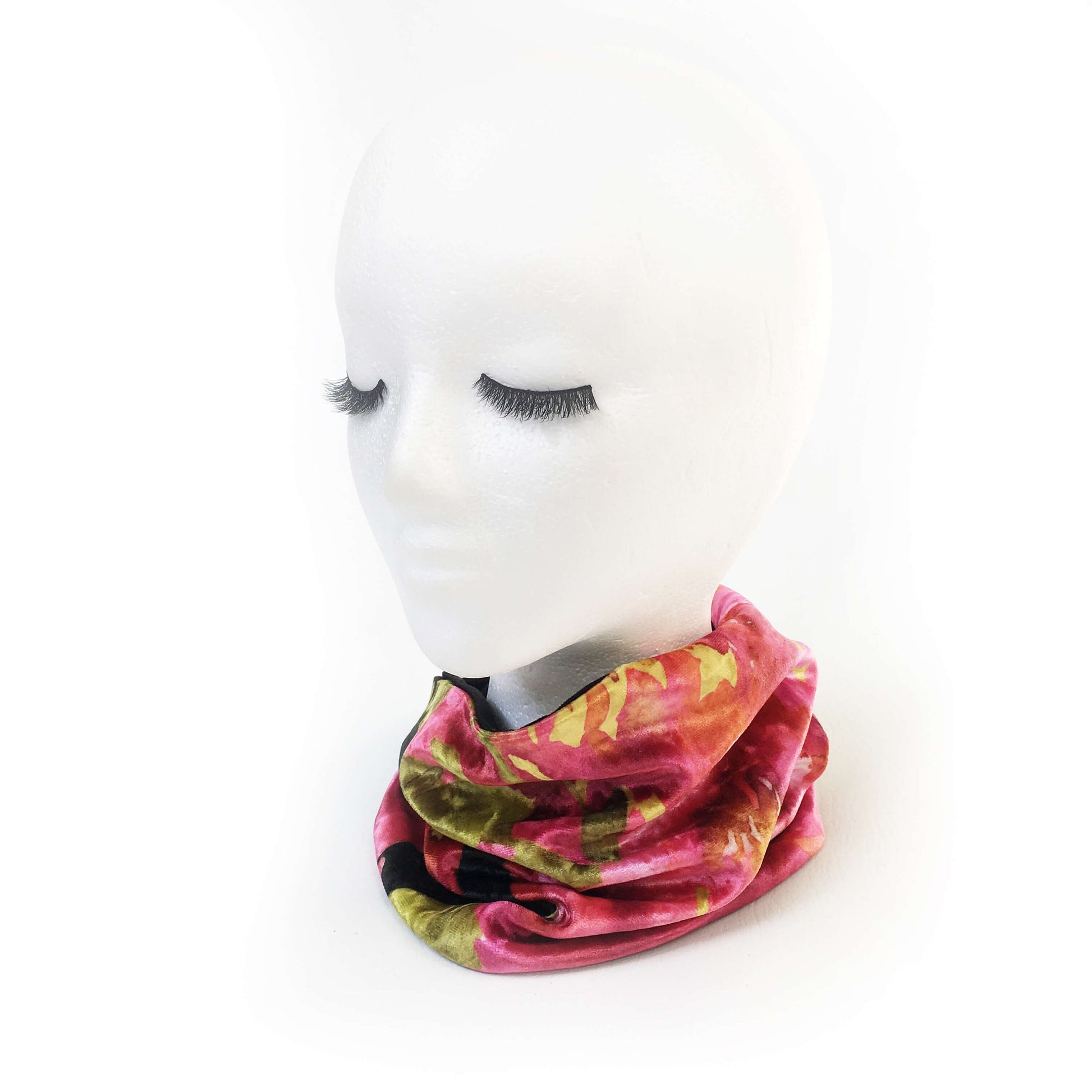 Abstract Watercolor, Versatile Scarf, Headband, HatBand, Neck Warmer, Ladies Scarf, Velour Scarf, Designer Gaiter,Velour/Silky Soft Knit