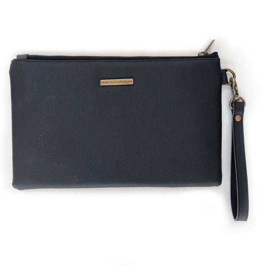 Lily-of-the-Valley & Dragonfly Vegan Leather Wristlet, Clutch,Ladies handbag, Botanical handbag,Flower handbag, Floral bag,