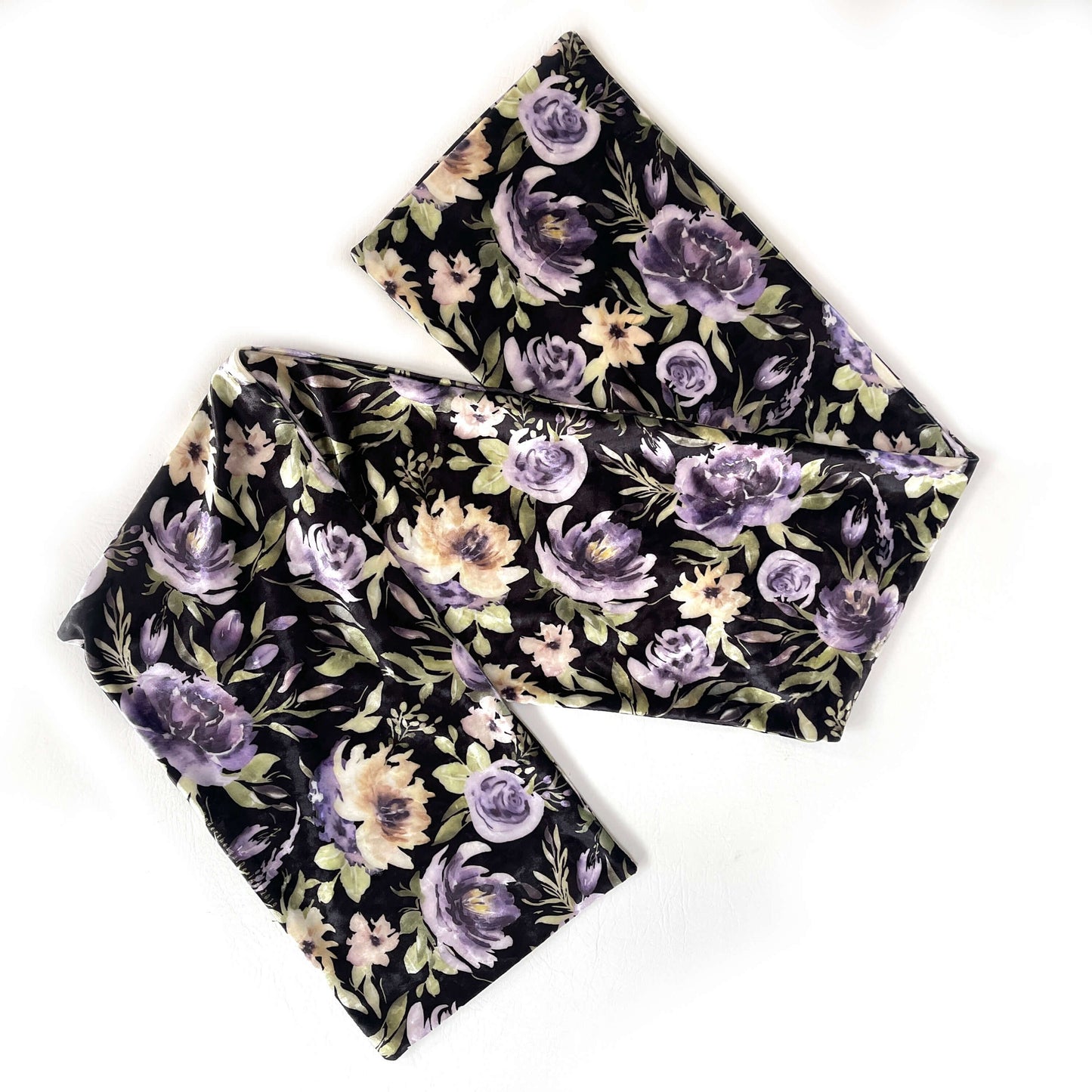 Mixed Floral Watercolor Velour Scarf, Womans scarf, handmade scarf, luminous scarf, designer scarf, all season scarf, floral scarf