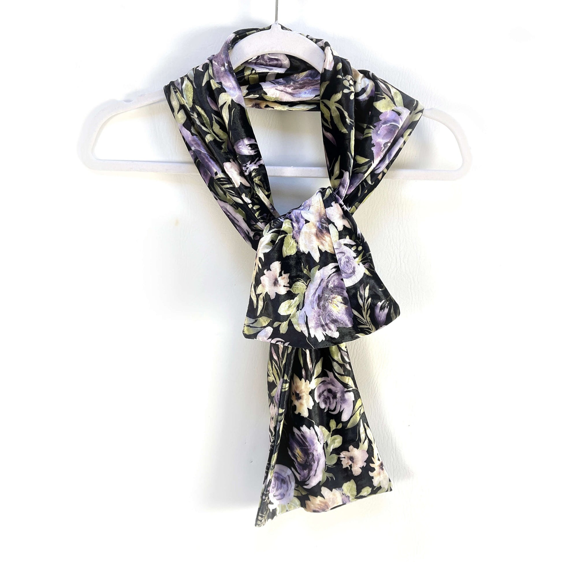 Mixed Floral Watercolor Velour Scarf, Womans scarf, handmade scarf, luminous scarf, designer scarf, all season scarf, floral scarf