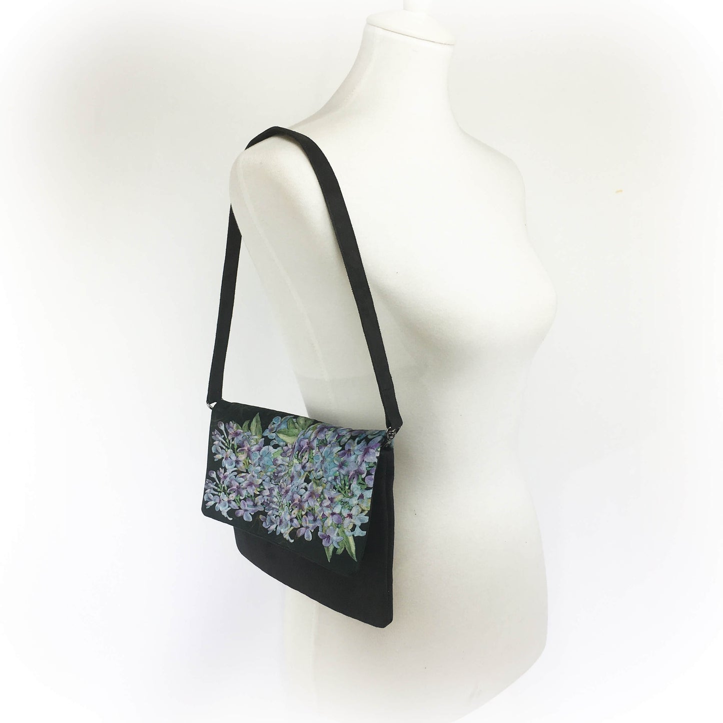 Lilac Clutch/Crossbody/Shoulder Bag in Velvet/VeganSuede - UndertheLeafDesigns.com