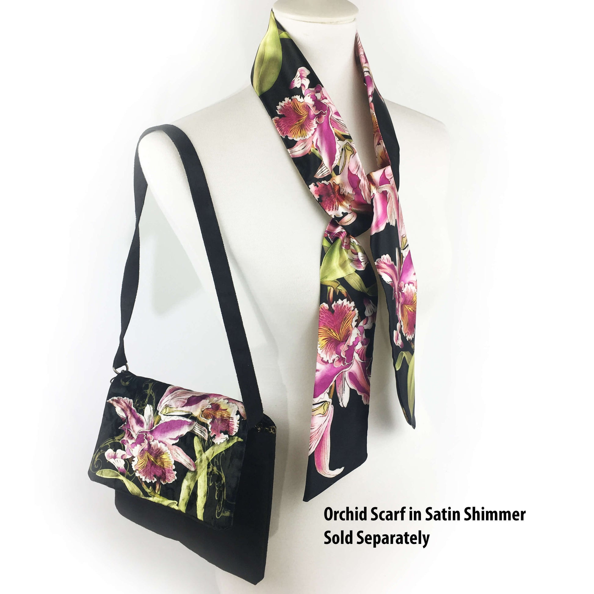 Orchid Clutch/Crossbody/Shoulder Artisan Handbag in Velvet/VeganSuede - UndertheLeafDesigns.com