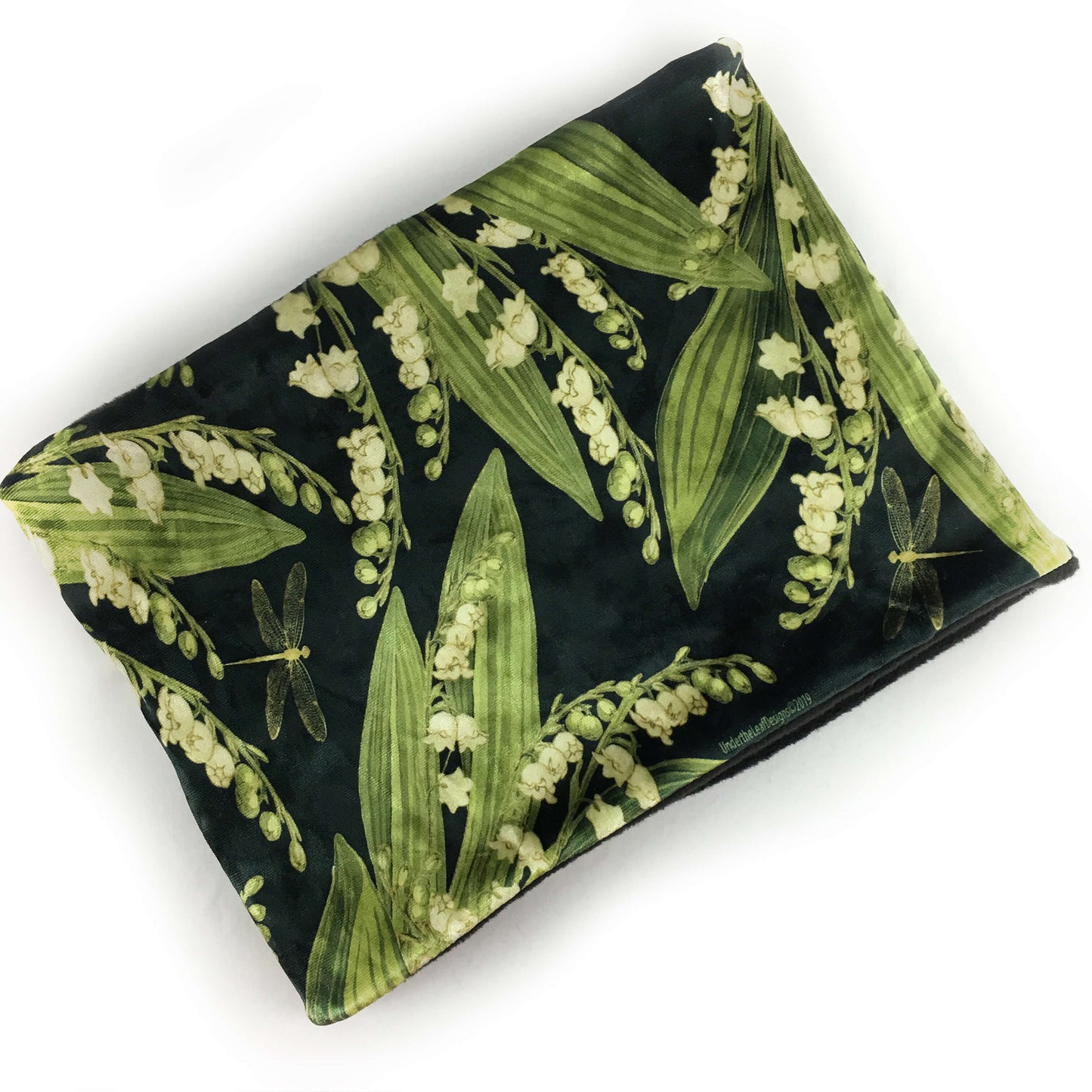 Lily-of-the-Valley and Dragonflies Fleece lined Velour Gaiter