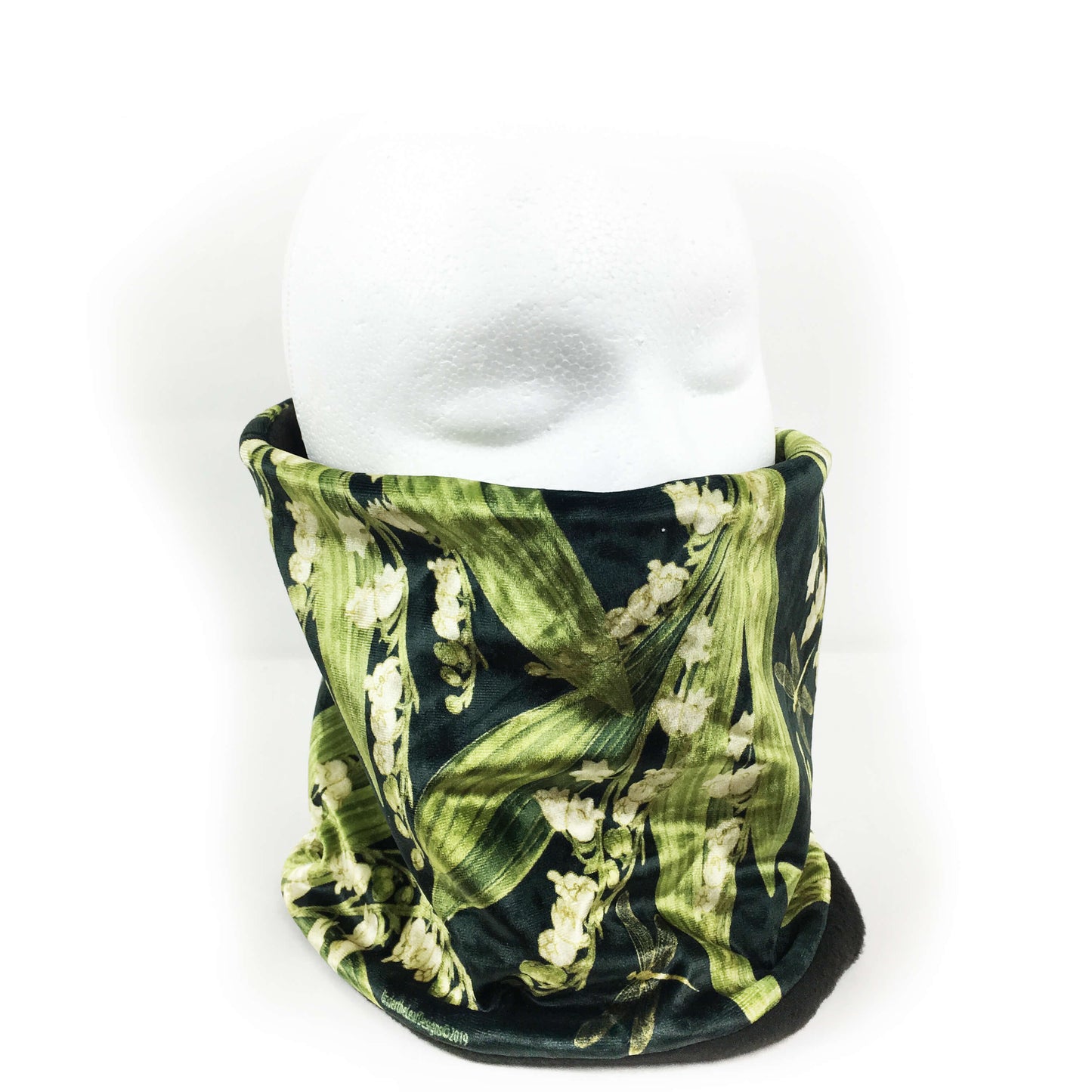 Lily-of-the-Valley and Dragonflies Fleece lined Velour Gaiter