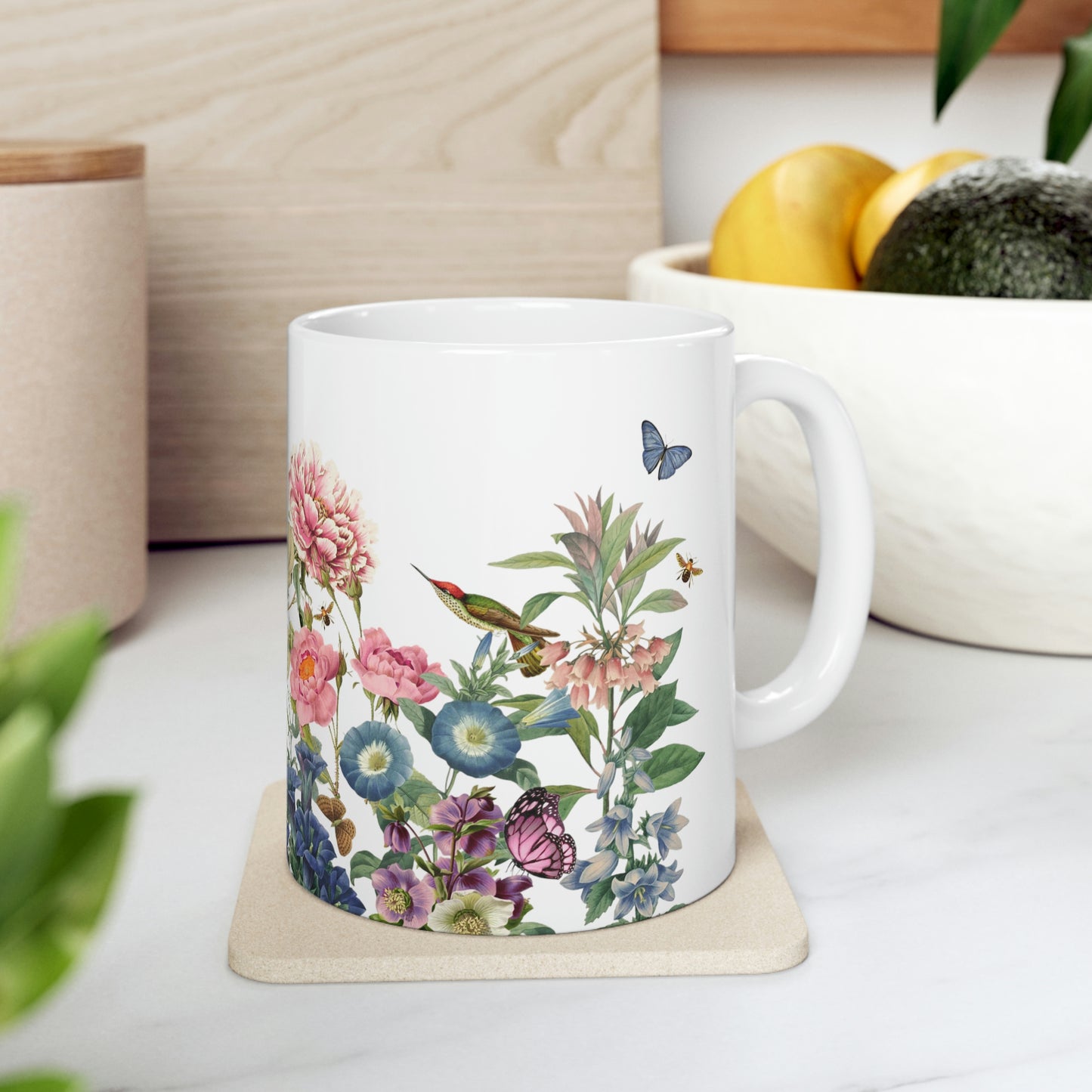 All Flowers, Birds, Butterflies, Bees Ceramic Mug 11oz