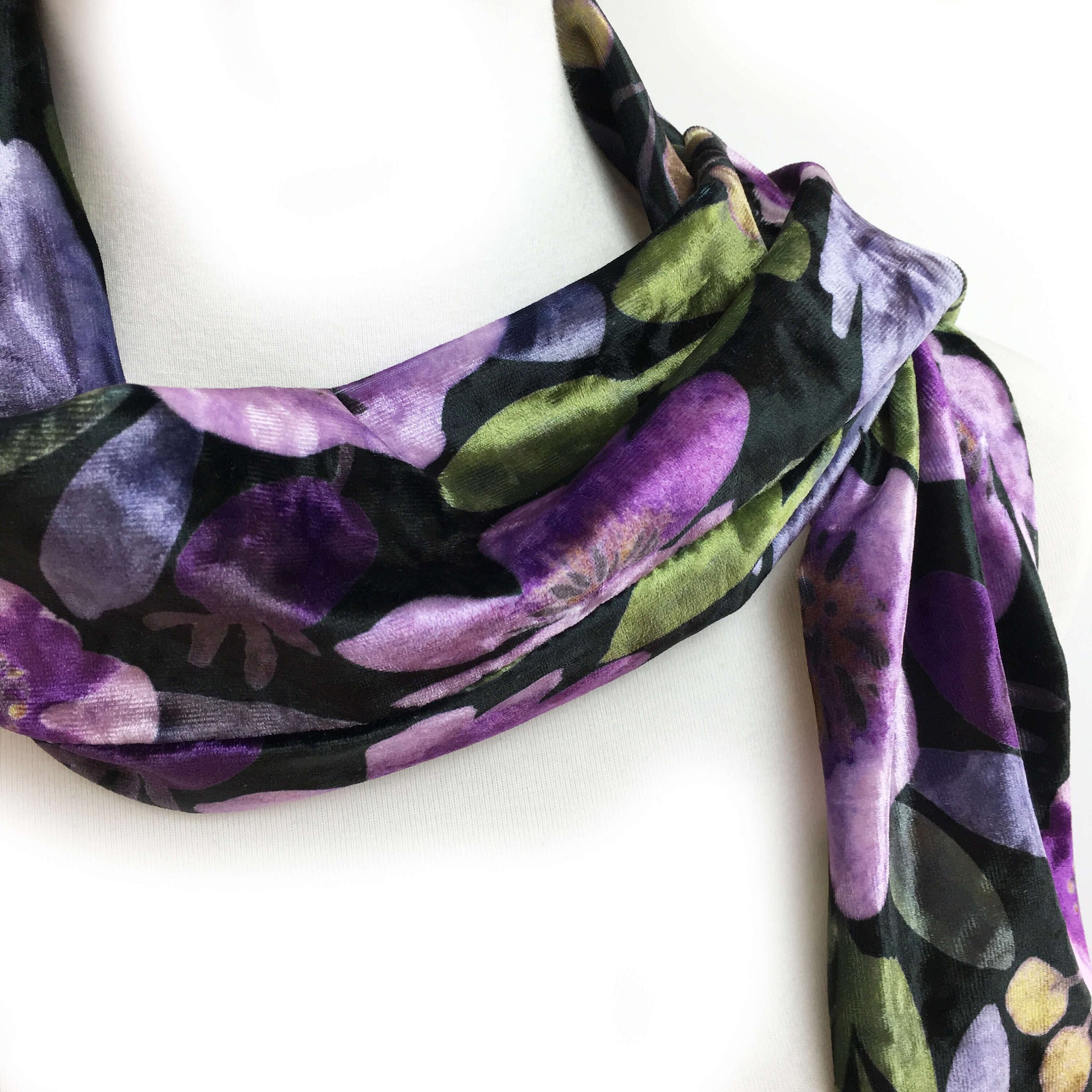 Modern Watercolor Velour Scarf, Womans Scarf, All season, Luminous Scarf, hand painted scarf, artist scarf, Wear all day or evening
