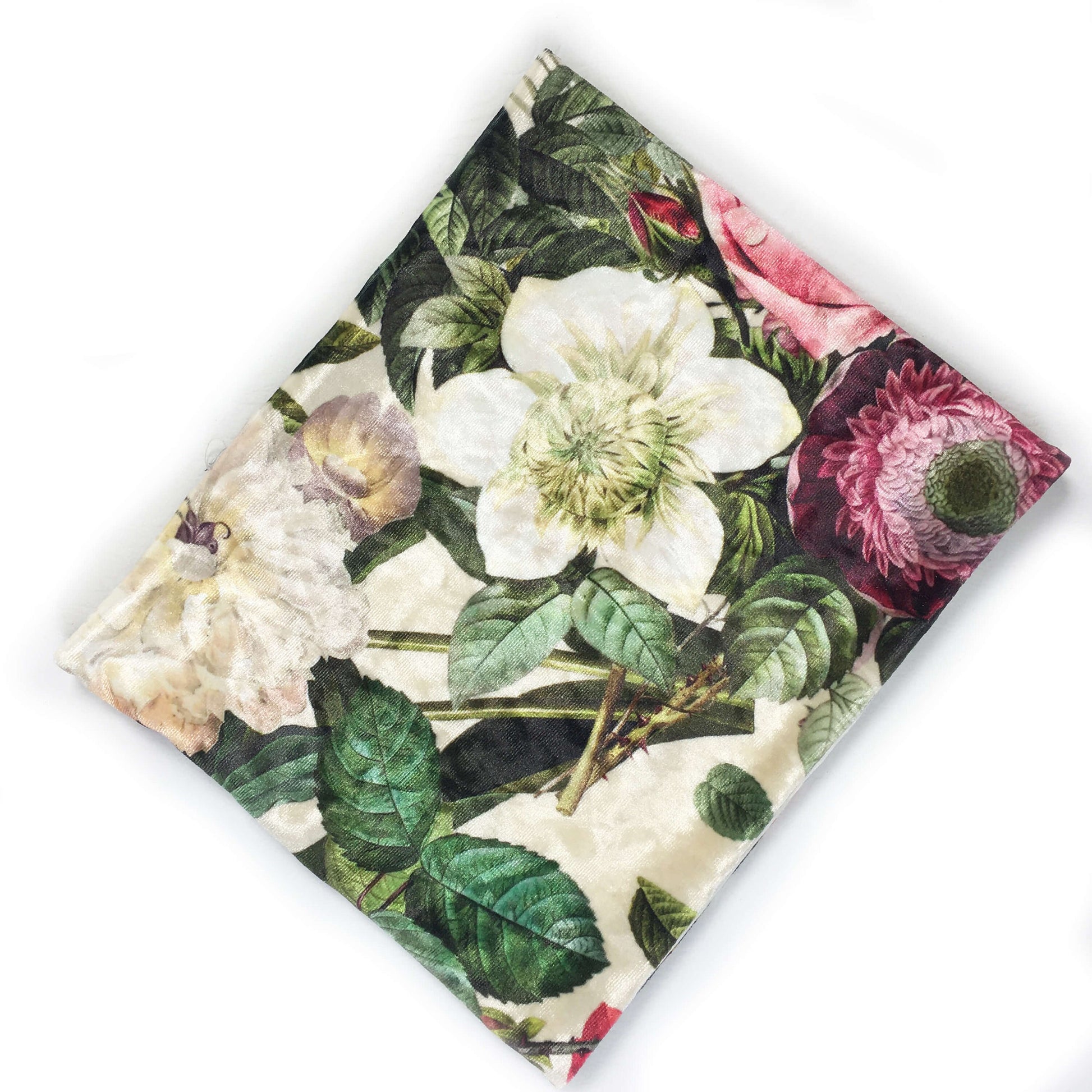 Garden Floral Versatile Scarf, Headband, HatBand, Neck Warmer, Washable, Ladies Scarf, Velour Scarf, Designer Gaiter,Velour/Silky Soft Knit