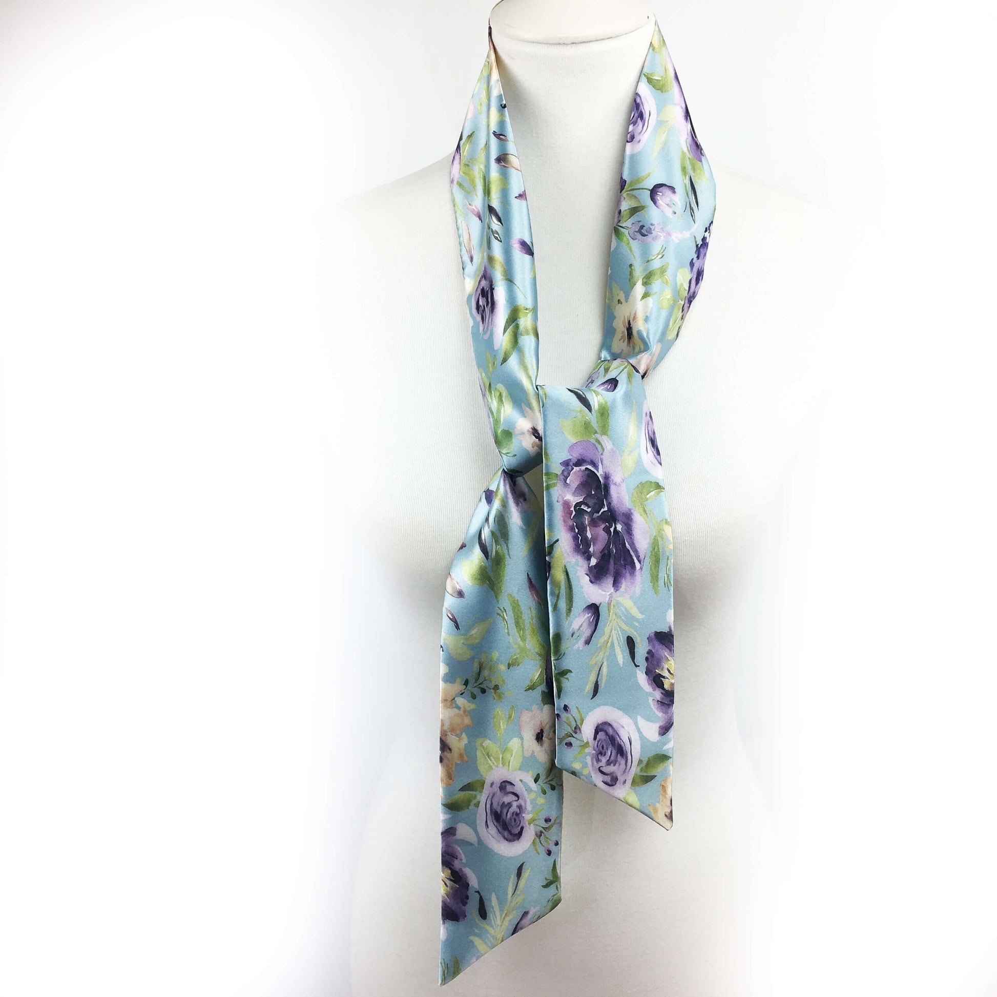 Mixed Watercolor Turquoise,Skinny Scarf,Woman Scarf,All season scarf,LightweightScarf,ladies scarf,artist scarf,painted scarf,satin scarf