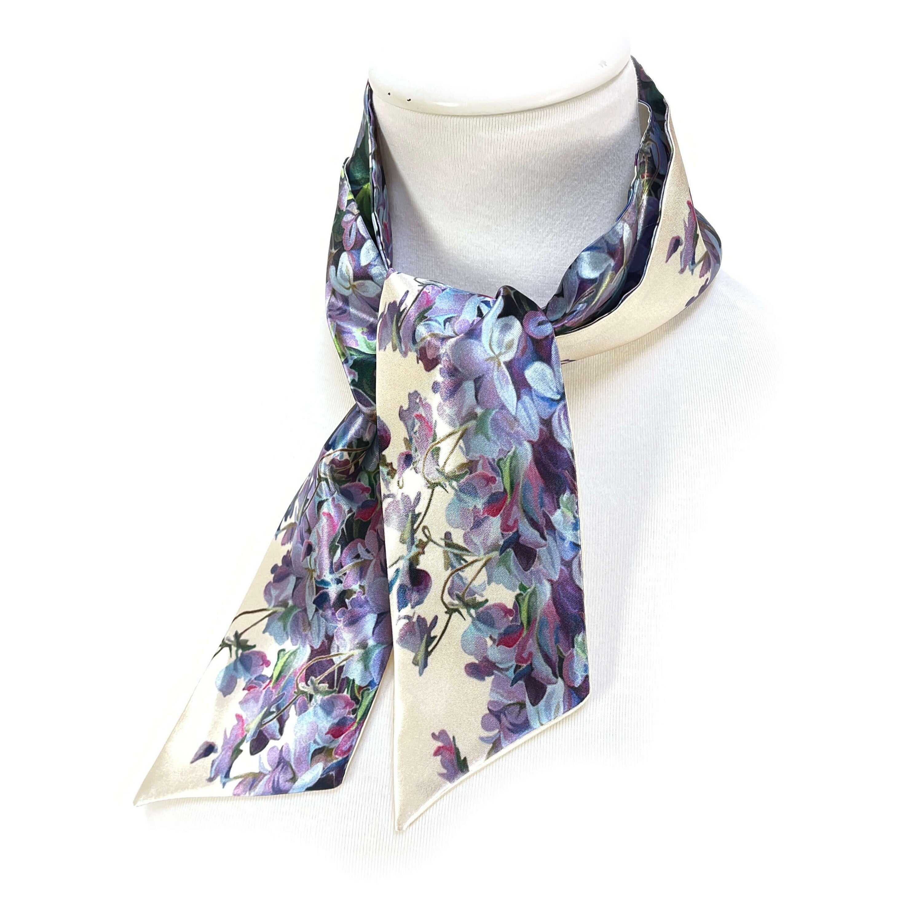 INC Womens Purple Eyelet Floral Skinny Lightweight Scarf